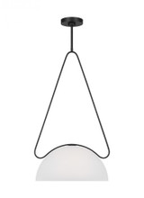 Visual Comfort & Co. Studio Collection Nido Large Pendant, 1-Light, Midnight Black, 15"W (KP1161MBK 70737H2) 