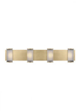 Visual Comfort & Co. Modern Collection The Esfera X-Large Damp Rated 4-Light Integrated Dimmable LED Wall Sconce in Natural Brass, Visual Comfort & Co. Modern Collection KWWS10227CNB 70PKG5L 