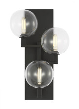 Visual Comfort & Co. Modern Collection Gambit Triple Wall, 3-Light, LED, Nightshade Black, 17.5"H (700WSGMBTCB 70PKG6F) 