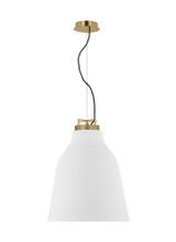 Visual Comfort & Co. Modern Collection Forge Large Tall Pendant, 1-Light, LED, Natural Brass, 25"H (SLPD12727WNB 70PKG5Z) 