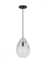 Visual Comfort & Co. Modern Collection Alina Small Accent Pendant, 1-Light, Nightshade Black, 6.8"H (SLPD278CB 70PKJ6D) 