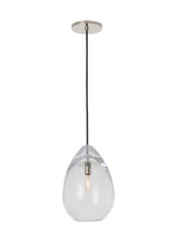 Visual Comfort & Co. Modern Collection Alina Small Accent Pendant, 1-Light, LED, Polished Nickel, 6.8"H (SLPD278CN-L 70PKJ6J) 