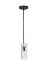 Visual Comfort & Co. Modern Collection Horizon Small Accent Pendant, 1-Light, Nightshade Black, 7.9"H (SLPD277CB 70PKK4Q) 