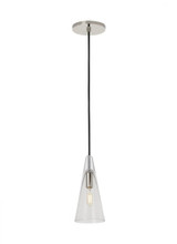 Visual Comfort & Co. Modern Collection Lustra Small Accent Pendant, 1-Light, LED, Polished Nickel, 9"H (SLPD280CN-L 70PKK5G) 