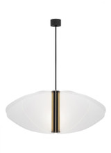 Visual Comfort & Co. Modern Collection Nyra Grande Pendant, 1-Light, LED, Nightshade Black, 52.1"W (SLPD28530B 70PKK5K) 