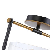 Artcraft Cheshire Semi-Flush Mount, 1-Light, Black & Brass, Clear Shade, 13.5"H (AC11743BB 340431N7) 