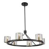 Artcraft Salinas Chandelier, 6-Light, Black and Brass, 29"W (AC11826BB 340432JK) 