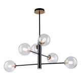 Artcraft Aurelia Chandelier, 6-Light, Matte Black & Brass, 30"W (AC11765VB 340432L4) 