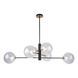 Artcraft Aurelia Chandelier, 6-Light, Matte Black & Brass, 34.5"W (AC11766VB 340432L6) 