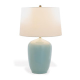 Port 68 Franklin Table Lamp, 1-Light, Sky Blue, Aged Brass, Off-White Shade, 27"H (LPAS-420-02 YUU704X6KE)