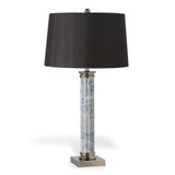Port 68 Lincoln Park Table Lamp, 1-Light, Gray, White, Polished Nickel, Charcoal Black Shade, 33"H (LPAS-366-02 YUU704X7GQ) 