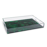 Port 68 Malachite Tray, Green Malachite, Clear Lucite, 20"W (ACGS-398-01 YUU704X7HH) 