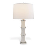 Port 68 Rivoli Table Lamp, 1-Light, Cream, Polished Nickel, Off-White Shade, 32"H (LPAS-074-17 YUU704X8F1) 