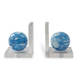 Port 68 Prescott Bookend, Set of 2, Blue, Clear Lucite, 7"W (ACFM-397-03 YUU704X7JQ) 