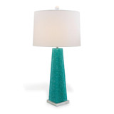 Port 68 Stoneridge Table Lamp, 1-Light, Turquoise, Clear Lucite Base, Off-White Shade, 32"H (LPAS-399-10 YUU704X8GN) 