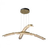 Hubbardton Forge Glissade Double Large Pendant, LED, Modern Brass, Clear, 43.5"W (137587-LED-STND-86-ZM0749 5Z311F) 