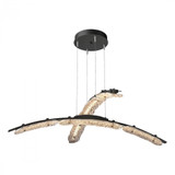 Hubbardton Forge Glissade Double Large Pendant, LED, Black, Clear, 43.5"W (137587-LED-STND-10-ZM0749 5Z3118) 