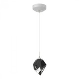 Hubbardton Forge Chrysalis Mini Pendant, 1-Light, White, Black Crystal, 5.5"W (161188-SKT-STND-02-BP0754 5Z92E5) 