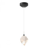 Hubbardton Forge Chrysalis Mini Pendant, 1-Light, Black, White Crystal, 5.5"W (161188-SKT-STND-10-WP0754 5Z92EA) 