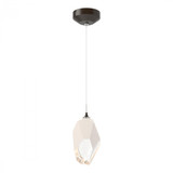 Hubbardton Forge Chrysalis Large Pendant, 1-Light, Oil Rubbed Bronze, White Crystal, 6.1"W (161189-SKT-STND-14-WP0755 5Z93A6) 