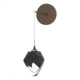 Hubbardton Forge Chrysalis Small Wall Sconce, 1-Light, Bronze, Black Crystal, 8.8"H (201397-SKT-05-BP0754 5ZD136) 