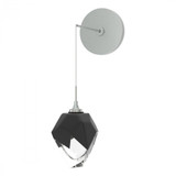 Hubbardton Forge Chrysalis Small Wall Sconce, 1-Light, Vintage Platinum, Black Crystal, 8.8"H (201397-SKT-82-BP0754 5ZD13H) 