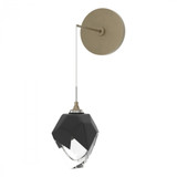 Hubbardton Forge Chrysalis Small Wall Sconce, 1-Light, Soft Gold, Black Crystal, 8.8"H (201397-SKT-84-BP0754 5ZD13K) 