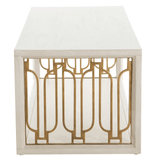 Gabby Ainsworth Coffee Table, Cerused White, Stained Gold, 54"W (SCH-170205 YUU6003Q8J) 