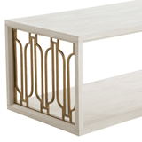 Gabby Ainsworth Coffee Table, Cerused White, Stained Gold, 54"W (SCH-170205 YUU6003Q8J) 