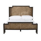 Gabby Camille Panel Bed, King, Natural Gray Rattan, Cerused Ash, 83.25"W (SCH-169350 YUU6003Q9C) 