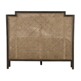 Gabby Camille Panel Bed, King, Natural Gray Rattan, Cerused Ash, 83.25"W (SCH-169350 YUU6003Q9C) 