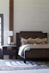 Gabby Camille Panel Bed, King, Natural Gray Rattan, Cerused Ash, 83.25"W (SCH-169350 YUU6003Q9C) 