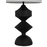 Gabby Maddox Table Lamp, 1-Light, Plaster Black, Feather White Linen Shade, 30"H (SCH-170015 YUU6003R97) 
