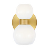 Visual Comfort & Co. Studio Collection Londyn Wall Sconce, 2-Light, Burnished Brass, Milk White Shade, 8"H (KSW1022BBSMG 706X382) 