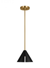Visual Comfort & Co. Studio Collection Cambre Pendant, 1-Light, LED, Midnight Black And Burnished Brass, Midnight Black Shade, 8.38"L (KP1121MBKBBS-L1 706X48L) 