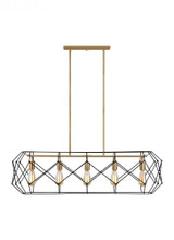 Visual Comfort & Co. Studio Collection Zarra Linear Lantern, 5-Light, Satin Brass, 44"L (6634105-848 70707U4) 
