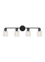 Visual Comfort & Co. Studio Collection Sayward Bathroom Vanity Light, 4-Light, Midnight Black, 32.38"W (DJV1004MBK 70737JM) 