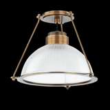 Troy Glint Semi-Flush Mount, 1-Light, Patina Brass, Clear Shade, 15"W (C2115-PBR UJP4) 