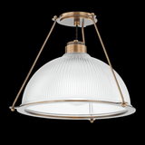 Troy Glint Semi-Flush Mount, 1-Light, Patina Brass, Clear Shade, 17.75"W (C2118-PBR UJP5) 
