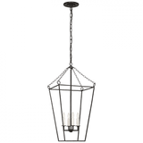 Visual Comfort & Co. Signature Collection Malloy Open Frame Forged Lantern - Aged Iron 29.75" 