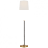 Visual Comfort & Co. Signature Collection Bryant Wrapped Floor Lamp - Hand-Rubbed Antique Brass and Chocolate Leather 
