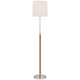 Visual Comfort & Co. Signature Collection Bryant Wrapped Floor Lamp - Polished Nickel and Natural Leather 