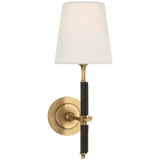 Visual Comfort & Co. Signature Collection Bryant Wrapped Sconce - Hand-Rubbed Antique Brass and Chocolate Leather 