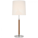 Visual Comfort & Co. Signature Collection Bryant Large Wrapped Table Lamp - Polished Nickel and Natural Leather 