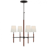 Visual Comfort & Co. Signature Collection Bryant Small Wrapped Chandelier - Bronze and Saddle Leather 