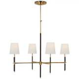 Visual Comfort & Co. Signature Collection Bryant Large Wrapped Chandelier - Hand-Rubbed Antique Brass and Chocolate Leather 