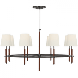 Visual Comfort & Co. Signature Collection Bryant Wrapped Ring Chandelier - Bronze and Saddle Leather 