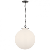 Visual Comfort & Co. Signature Collection Katie Large Globe Pendant - Bronze and White Glass 