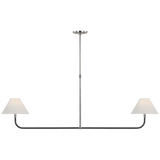 Visual Comfort & Co. Signature Collection Basden Extra Large Linear Chandelier - Polished Nickel and Black Rattan 