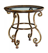 Maitland-Smith Aria End Table, Mahogany, Aged Gold, 31"W (88-0204 YUU906TMAK) 